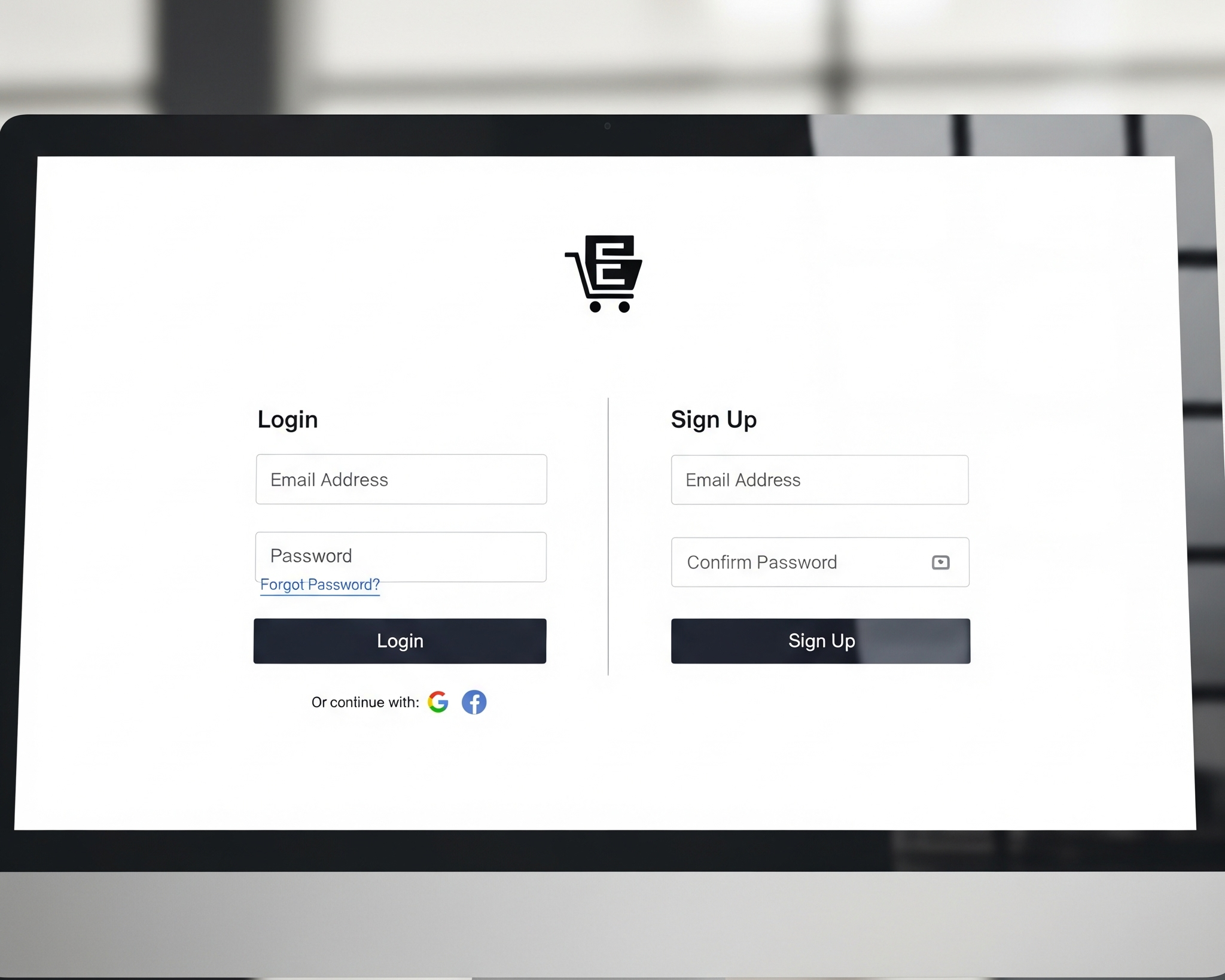 E-commerce Login/Signup View