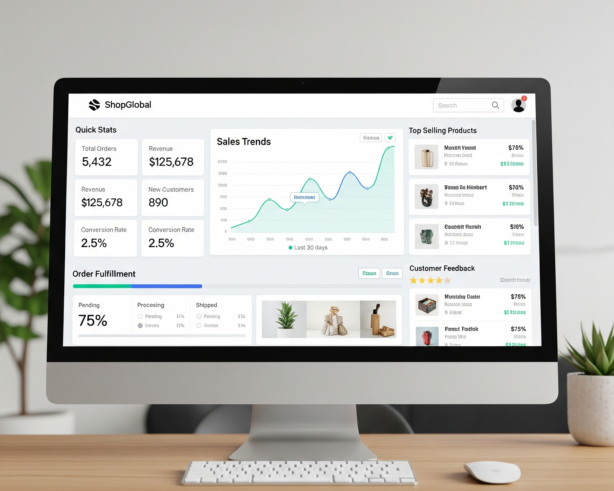 E-commerce Dashboard View